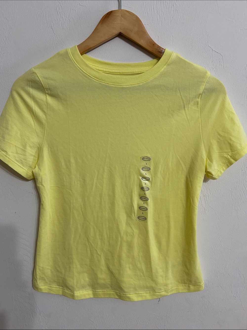 Scoop Bright Yellow Crewneck Tee 12-14 Youth L